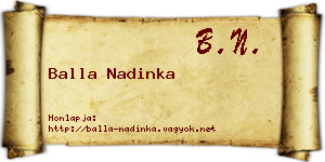 Balla Nadinka névjegykártya